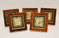 Lot 384 - A set of five miniature floral bookplates