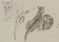 Lot 165 - Vivien John (1915-1994)
STUDIES OF CATS
Signed and dated 1991 l.r.