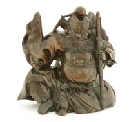 Lot 335 - A Japanese hardwood carving of Shoki