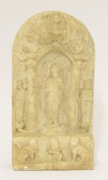 Lot 398 - A Chinese marble Buddhist panel