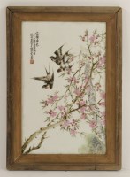 Lot 114 - A famille rose ceramic plaque