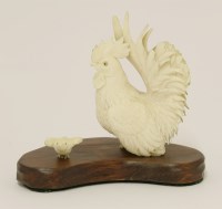Lot 537 - A Japanese ivory cockerel