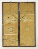 Lot 237 - A pair of Chinese embroidered chair backs