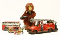 Lot 279 - A tin plate clockwork toy bus