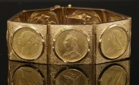 Lot 202 - A full sovereign bracelet with seven coins