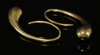 Lot 322 - A pair of 18ct gold elongated drop earrings