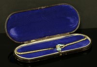 Lot 49 - A Victorian gold turquoise and diamond set snake or serpent necklace