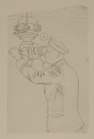 Lot 32 - Eric Ravilious (1903-1942)
'TRACING - COMMANDER LOOKING THROUGH THE PERISCOPE'
Lithograph from 'Submarine Dream'