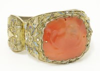 Lot 152 - A Chinese silver gilt hinged bangle