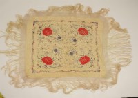 Lot 438 - A Chinese silk embroidered piano shawl