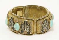 Lot 157 - A Chinese silver gilt hinged bangle