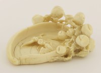 Lot 185 - A Chinese ivory brush washer
