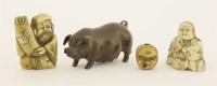 Lot 534 - A collection of three Japanese netsuke
