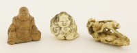 Lot 331 - A collection of three Japanese netsuke