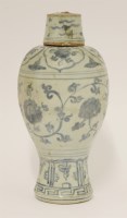 Lot 25 - A blue and white provincial meiping and cover