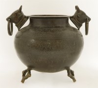 Lot 253 - A large Indian bronze cauldron