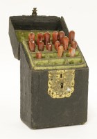 Lot 432 - A set of six late 17th century cornelian-mounted knives and forks