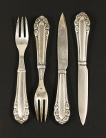 Lot 155 - A Georg Jensen silver six-place cake set