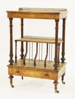 Lot 603 - A Victorian burr walnut canterbury