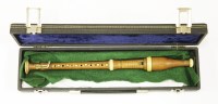 Lot 189 - An ivory-mounted boxwood flageolet