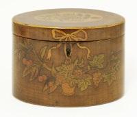 Lot 169 - A George III oval mahogany inlaid tea caddy