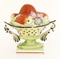 Lot 24 - A Staffordshire pottery small oval two-handled bowl
