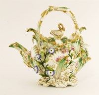 Lot 25 - A Coalport oval tea kettle and cover