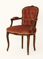 Lot 1786 - A French design fautieul and stool in matching floral teal upholstery