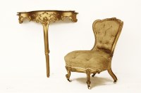 Lot 1609 - A gilt console table with a marble top