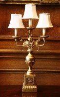 Lot 120 - A pair of giltwood and cast metal two-branch