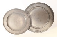 Lot 75 - An English pewter shallow dish
