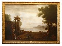 Lot 179 - John Wootton (1682-1764)
A COASTAL LANDSCAPE AT SUNSET