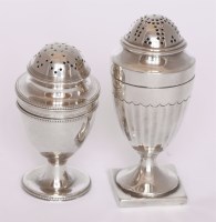 Lot 220 - Two George III silver pepperettes