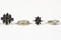 Lot 1014 - An 18ct white gold single stone diamond simulated ring
