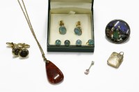 Lot 1102 - A collection of costume jewellery to include two rolled gold hinge bangles