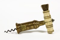 Lot 1218 - A brass barrel double action corkscrew of Thomason type