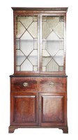 Lot 66 - A George lll mahogany secretaire bookcase