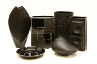 Lot 1247 - A Rosenthal Studio Line black glazed angular vase by Elsa Fischer Treyden