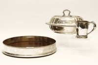 Lot 1161 - A modern silver coaster/tray