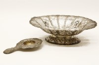 Lot 1125 - A hallmarked silver pierced bon bon dish