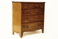 Lot 1691 - A 19th century mahogany chest of two short and three long drawers