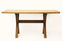 Lot 1681 - An oak 'x frame' tavern type table