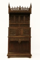 Lot 1648 - A French gothic style oak dressoir