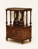 Lot 1675 - A Victorian inlaid walnut whatnot/Canterbury