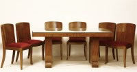 Lot 1685 - An Art Deco walnut dining suite