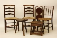 Lot 1735 - A 18th century and later elm seated tripod stool