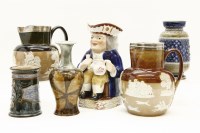 Lot 1309 - Two Doulton Lambeth harvest jugs