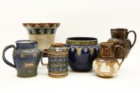 Lot 1312 - Two Royal Doulton jardinieres