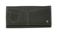 Lot 1250 - A Christian Dior black grained calfskin leather wallet with contrasting stitching