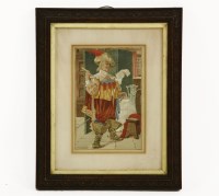 Lot 1543 - George Cruikshank (British 1792- 1878)
Cavalier rending on document 
Watercolour on paper
Signed lower left
16 x 23